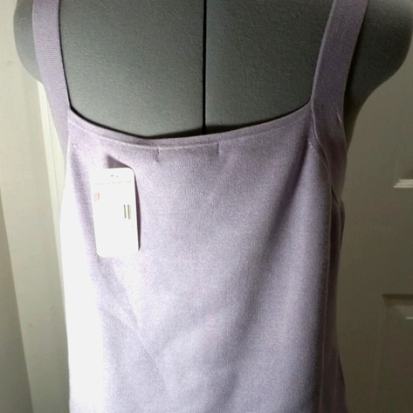 NWT Sigrid Olsen Collection, Lilac, Square Neck Sleeveless  SilkTop, Sz L - Picture 4 of 8